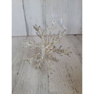 Vintage unique Snowflake beaded ornament Xmas